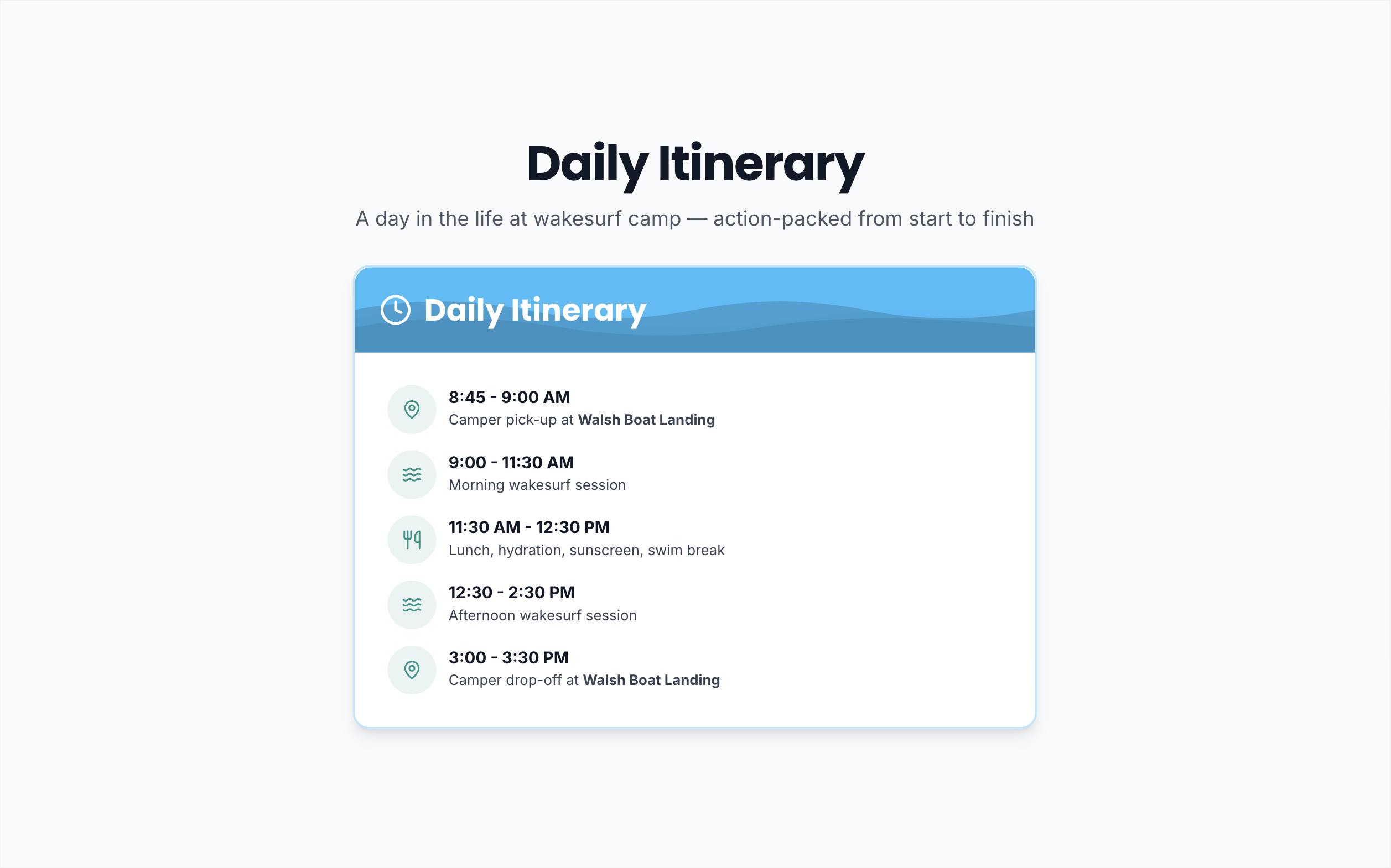 Daily Itinerary