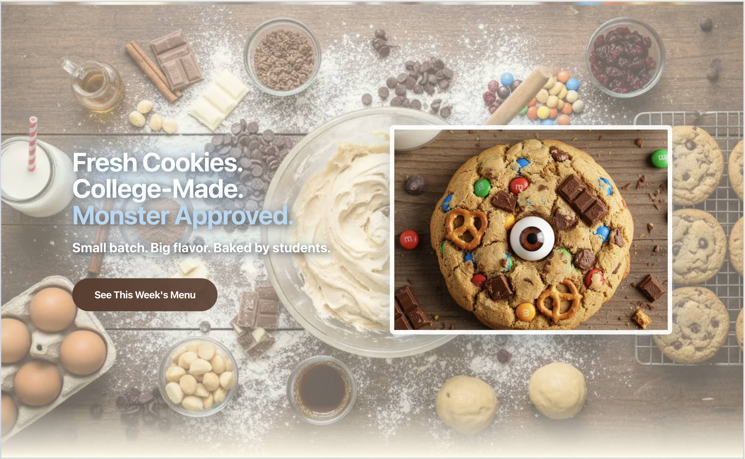 Monster Cookie website hero
