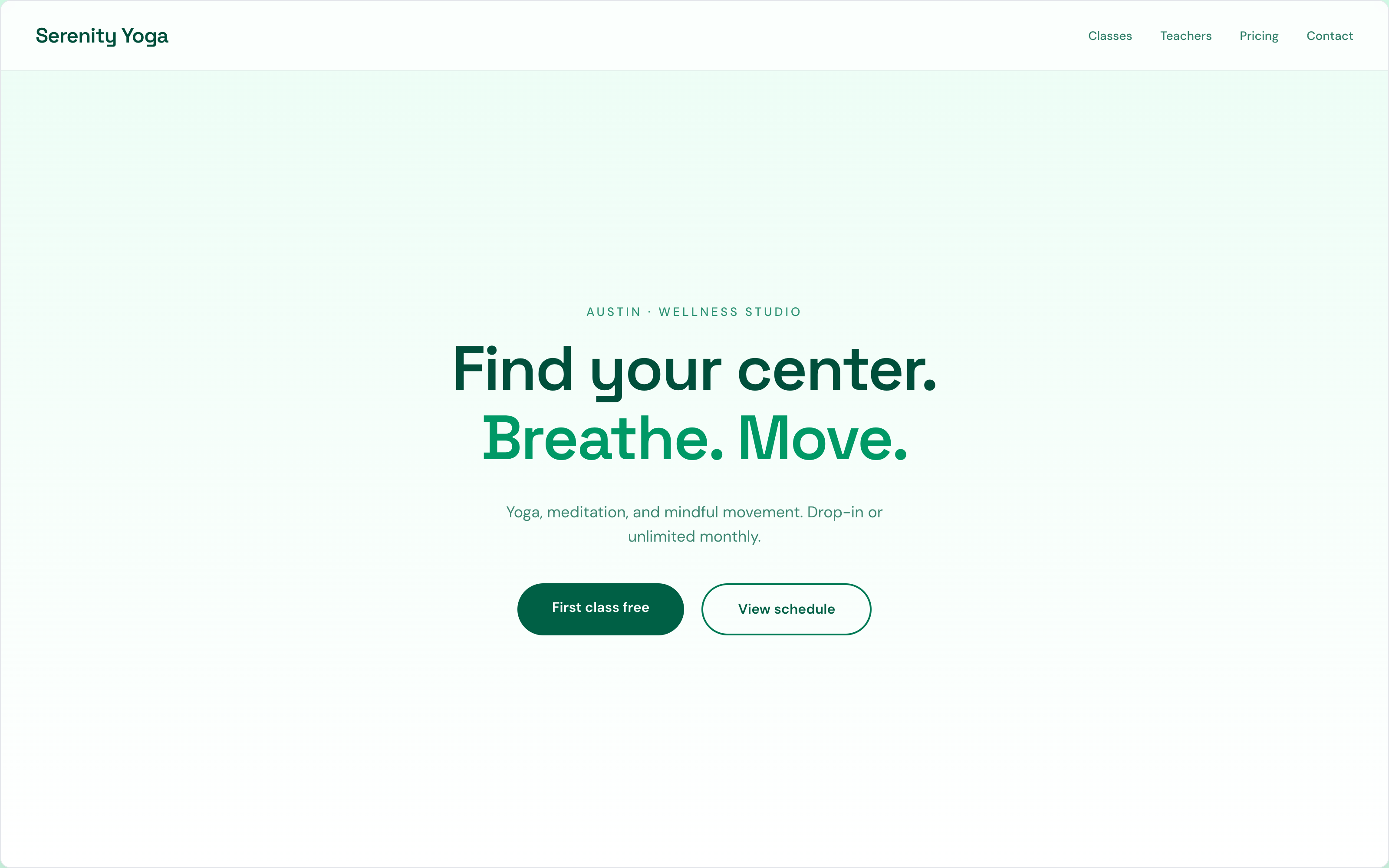 Serenity Yoga — Find your center. Breathe. Move.